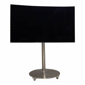 Sinox TV Stand with Wheels and Swivel Top, Silver Alu 26"-55"