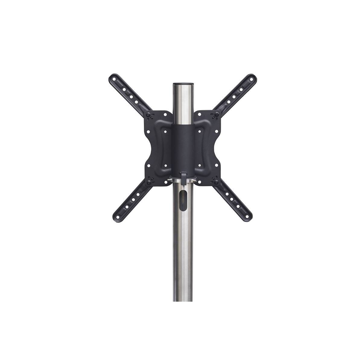 Sinox TV Stand with Wheels and Swivel Top, Silver Alu 26"-55"