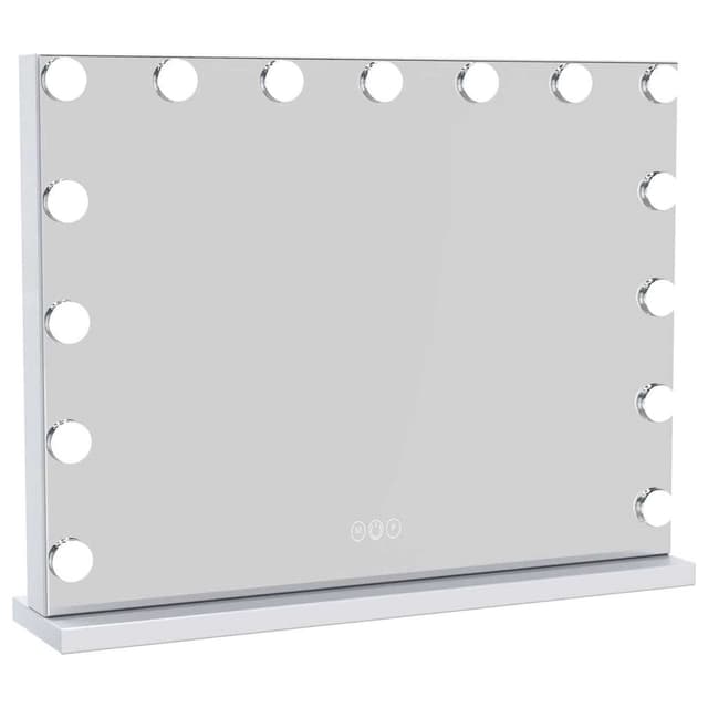 Uniq XL Hollywood Vanity Mirror with 15 LED Bulbs and Touch Function, White