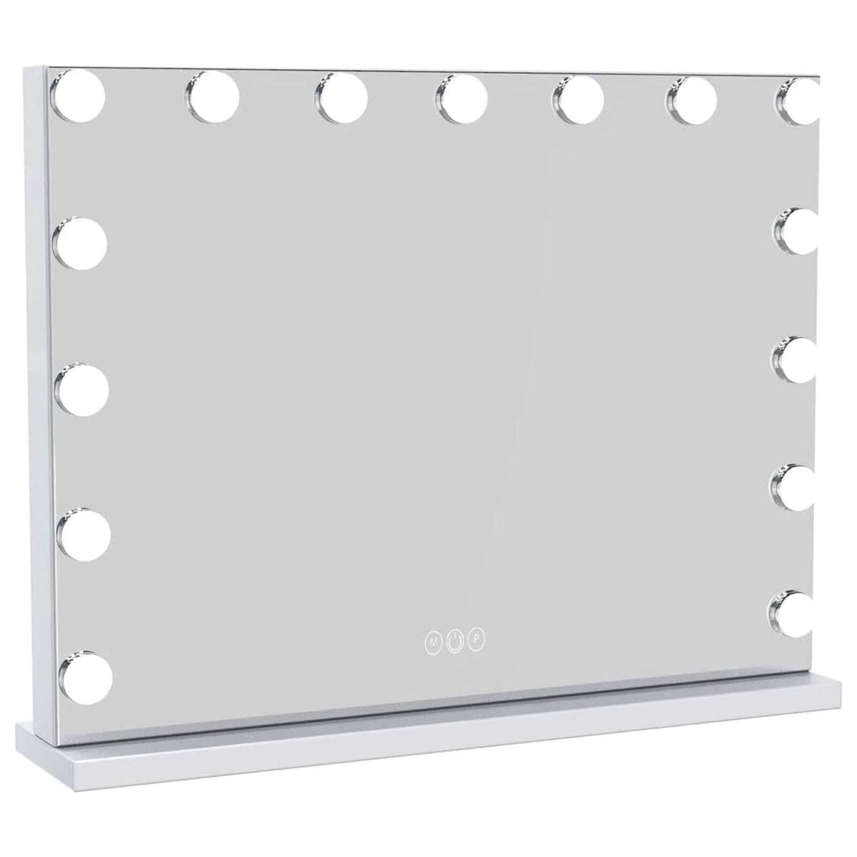 UNIQ XL Hollywood Vanity Makeup Mirror with 15 LED Bulbs and Touch Function, White