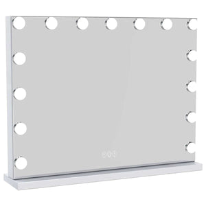UNIQ XL Hollywood Vanity Makeup Mirror with 15 LED Bulbs and Touch Function, White