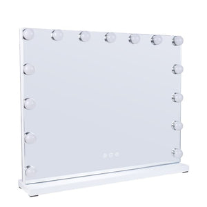 Uniq XL Hollywood Vanity Mirror with 15 LED Bulbs and Touch Function, White
