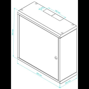 Universal wall-mounted metal enclosure 500 × 500 × 200 mm