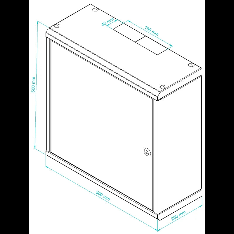 Universal wall-mounted metal enclosure 500 × 500 × 200 mm
