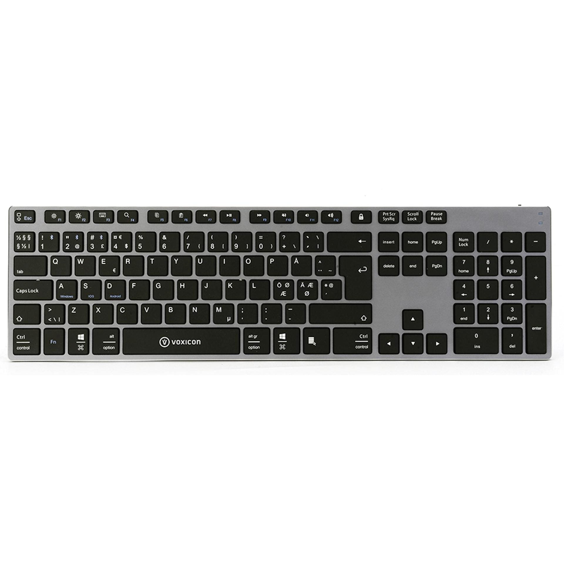 Voxicon 290 Wireless QWERTY Keyboard, Black / Silver