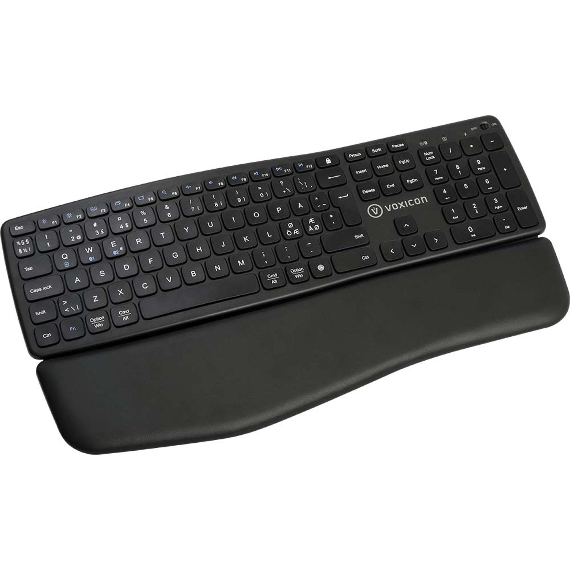 Voxicon Wireless Ergo E365 BT+2.4 Wireless Nordic Keyboard