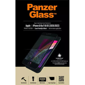 PanzerGlass Case Friendly Privacy Screen Protector for Apple iPhone 6/6s/7/8/SE 2020/2022