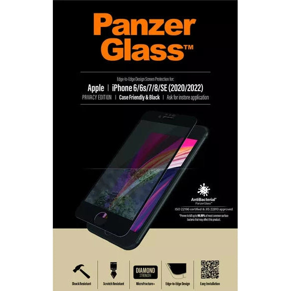 PanzerGlass Case Friendly Privacy Screen Protector for Apple iPhone 6/6s/7/8/SE 2020/2022