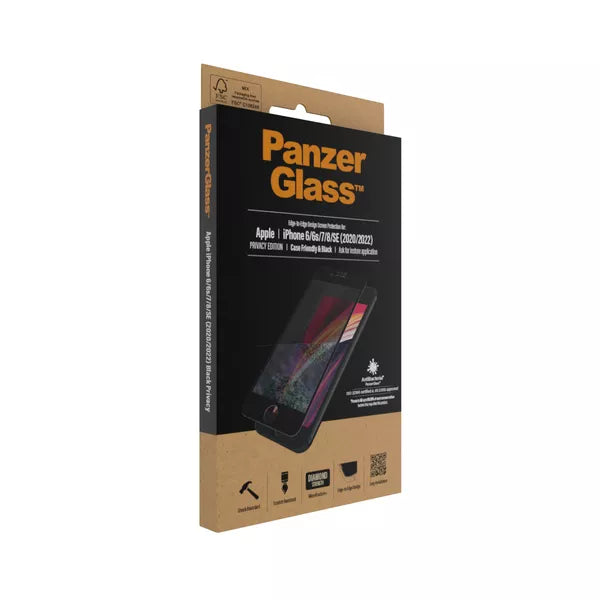PanzerGlass Case Friendly Privacy Screen Protector for Apple iPhone 6/6s/7/8/SE 2020/2022