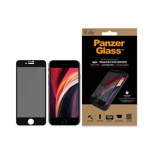 PanzerGlass Case Friendly Privacy Screen Protector for Apple iPhone 6/6s/7/8/SE 2020/2022